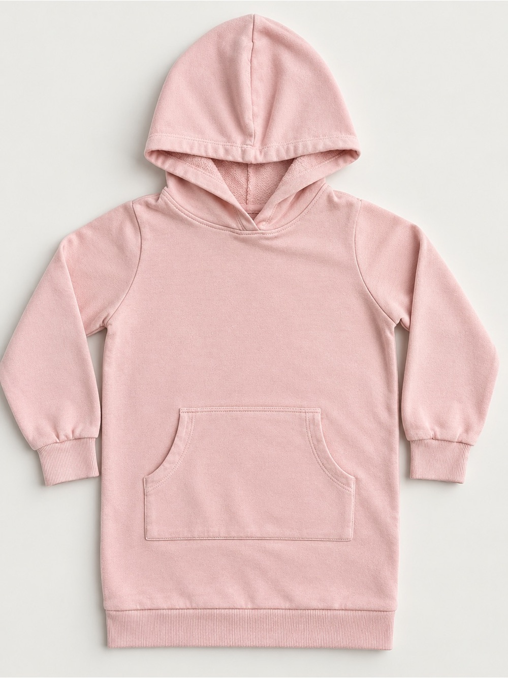 Hanna Andersson Light Pink Hoodie Dress with Kangaroo Pocket